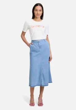 Betty Barclay Jeansrock mit offenem Saum