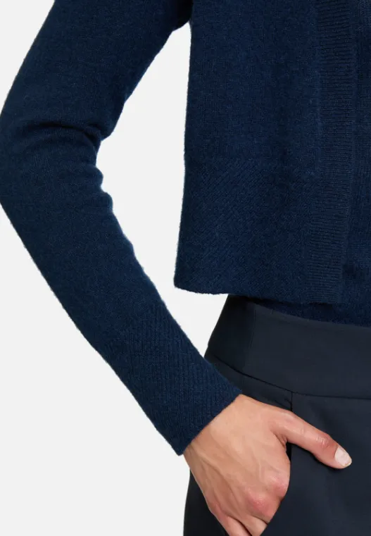 Betty Barclay Kaschmir-Strickjacke mit Rippbündchen