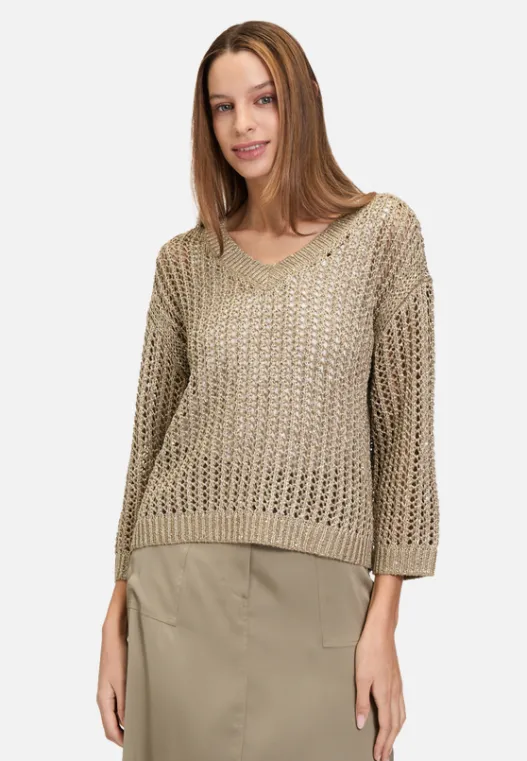 Betty Barclay Lochstrick-Pullover mit Pailletten