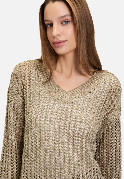 Betty Barclay Lochstrick-Pullover mit Pailletten