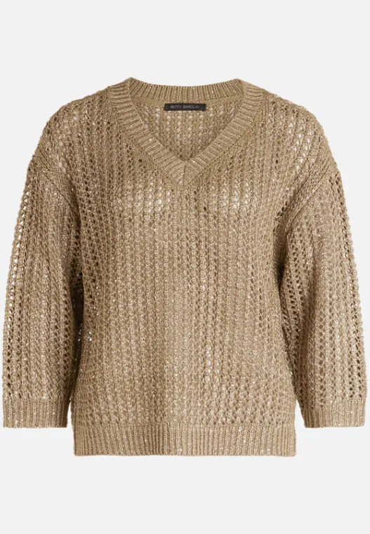 Betty Barclay Lochstrick-Pullover mit Pailletten