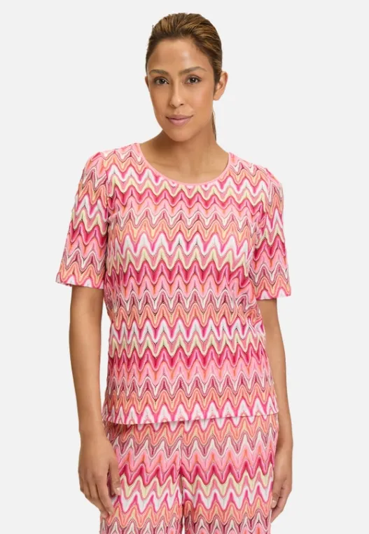 Betty Barclay Spitzenshirt mit Rippbündchen